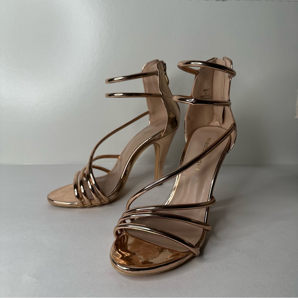 Steve Madden Elegant Rose Gold Strappy Heels Size 6